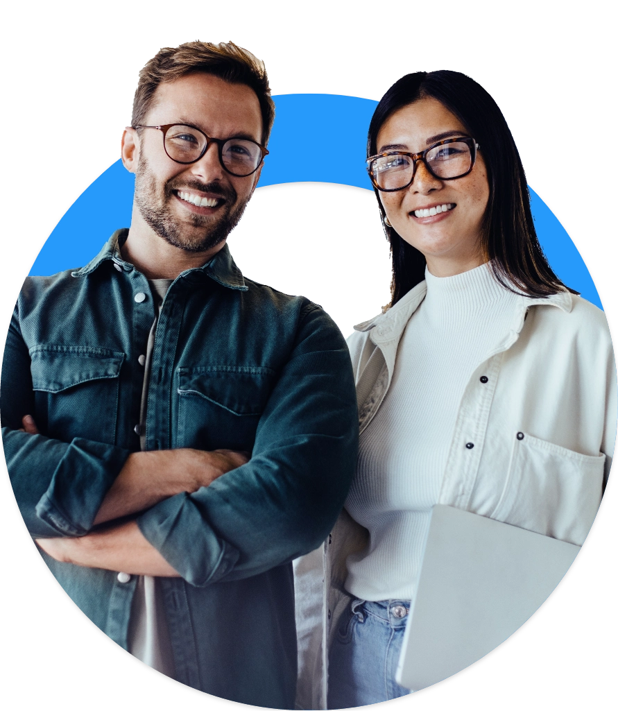 Male and Female smilling