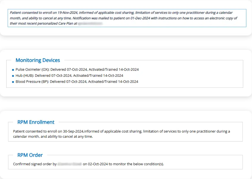 An image with sensitive data blurred to show how HealthXL deals with User Sensitive Data.