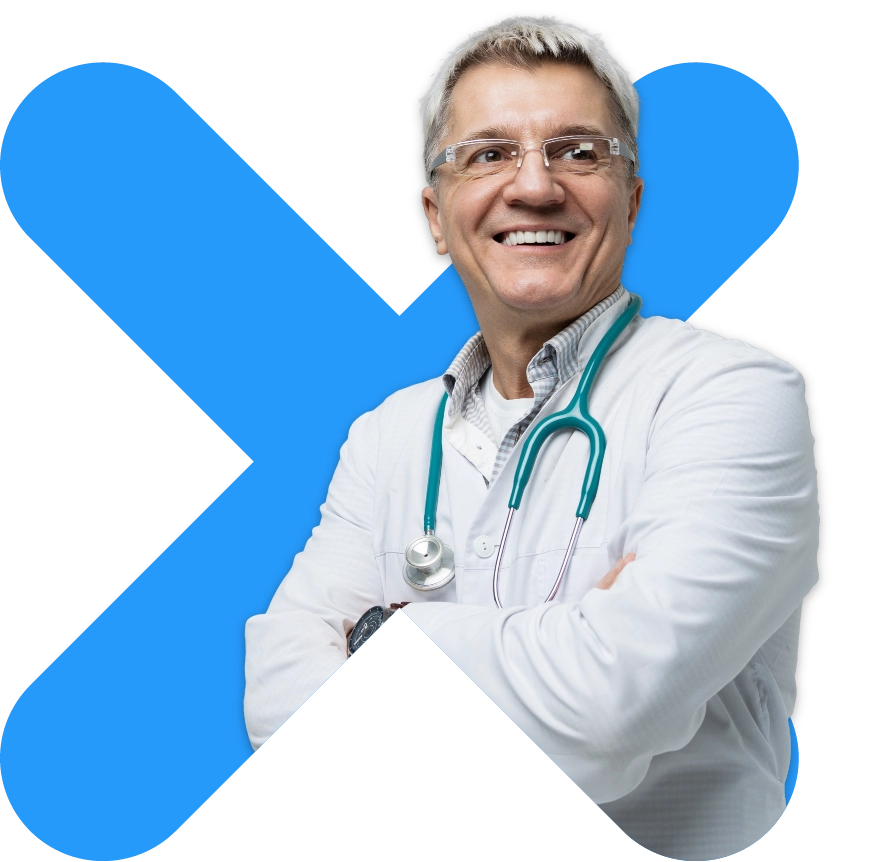 Doctor image with a stethoscope on the shoulder